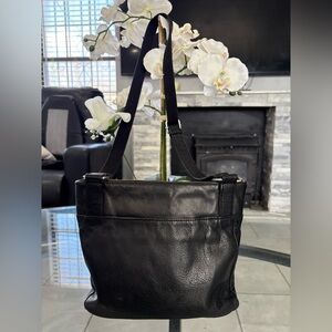Margot Black Leather Shoulder Bag